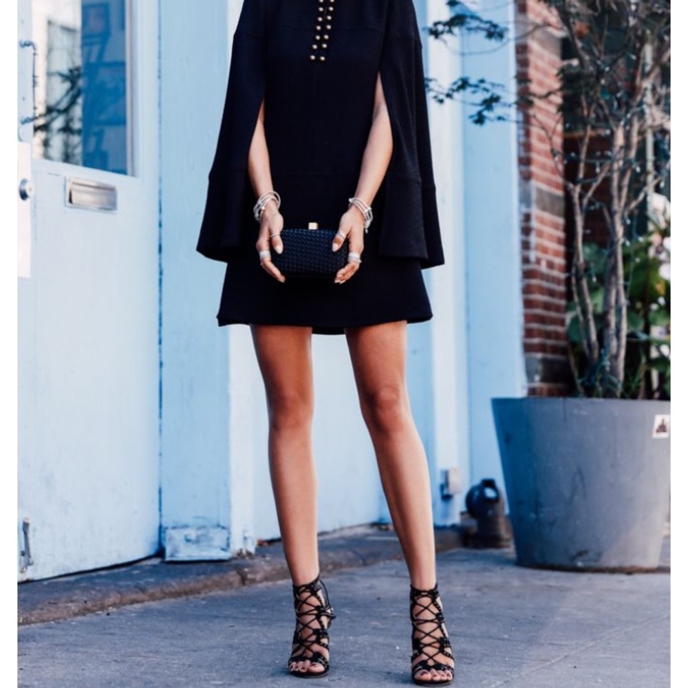 Black Caged lace up heels